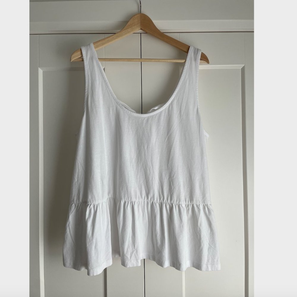 The Drop Women's size XL White Tie-Back Peplum Tank by @jaceyduprie